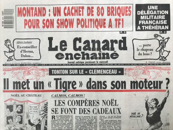 N° 3504 du Canard Enchaîné -  23 Décembre 1987