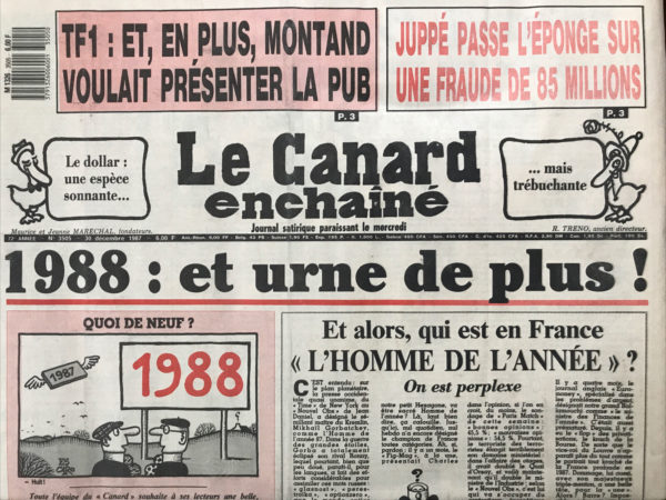 N° 3505 du Canard Enchaîné -  30 Décembre 1987