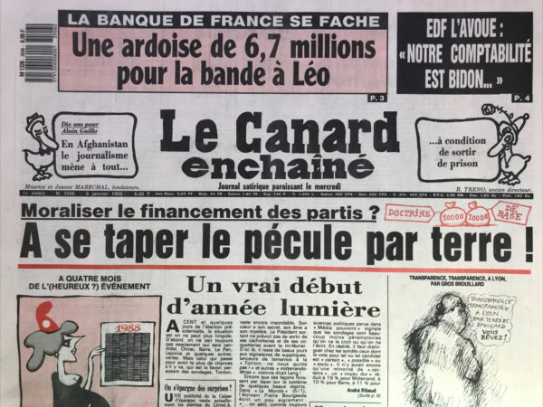 N° 3506 du Canard Enchaîné -  6 Janvier 1988