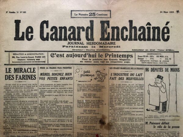 N° 351 du Canard Enchaîné -  21 Mars 1923