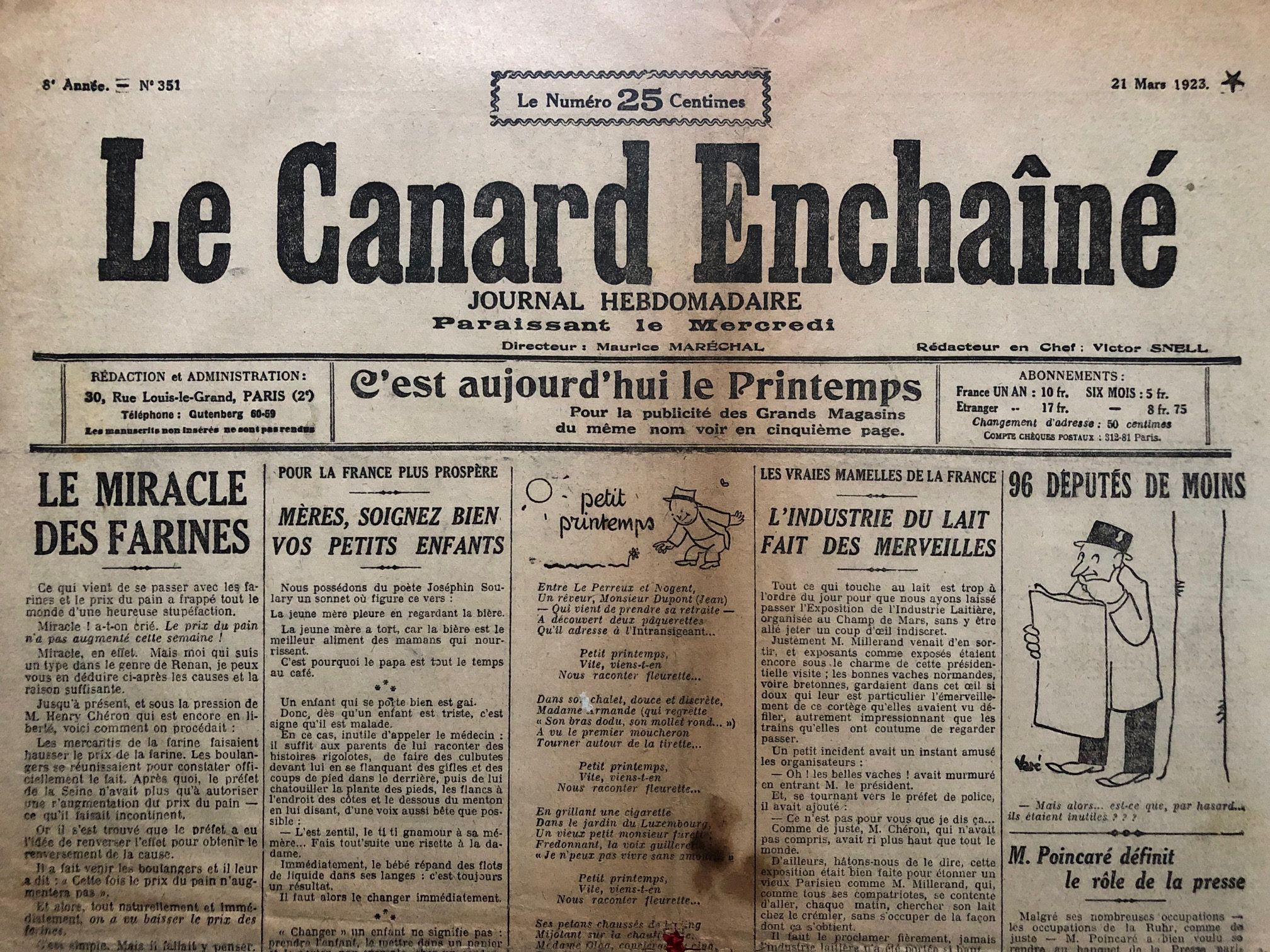 Couac ! | Acheter un Canard | Vente d'Anciens Journaux du Canard Enchaîné. Des Journaux Satiriques de Collection, Historiques & Authentiques de 1916 à 2004 ! | 351