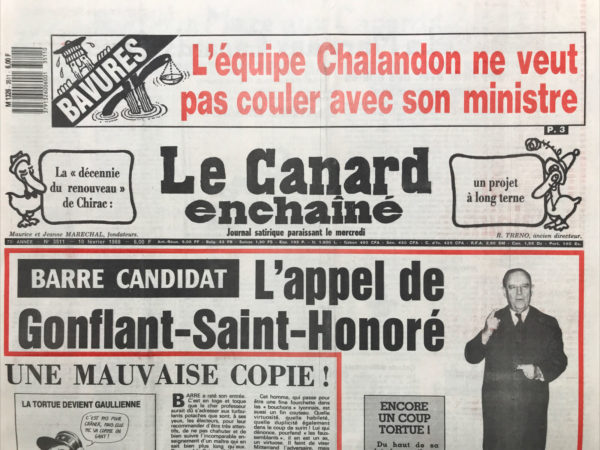 N° 3511 du Canard Enchaîné -  10 Février 1988