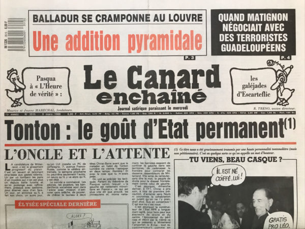 N° 3515 du Canard Enchaîné -  9 Mars 1988