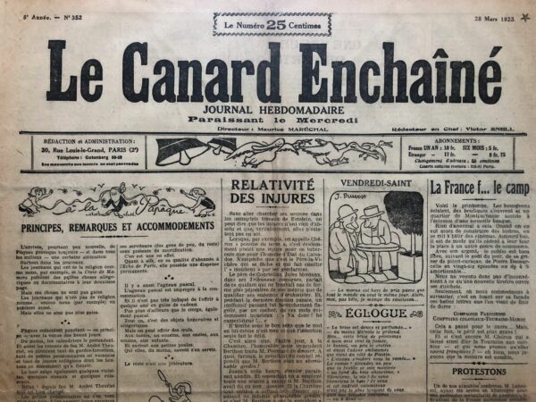 N° 352 du Canard Enchaîné -  28 Mars 1923