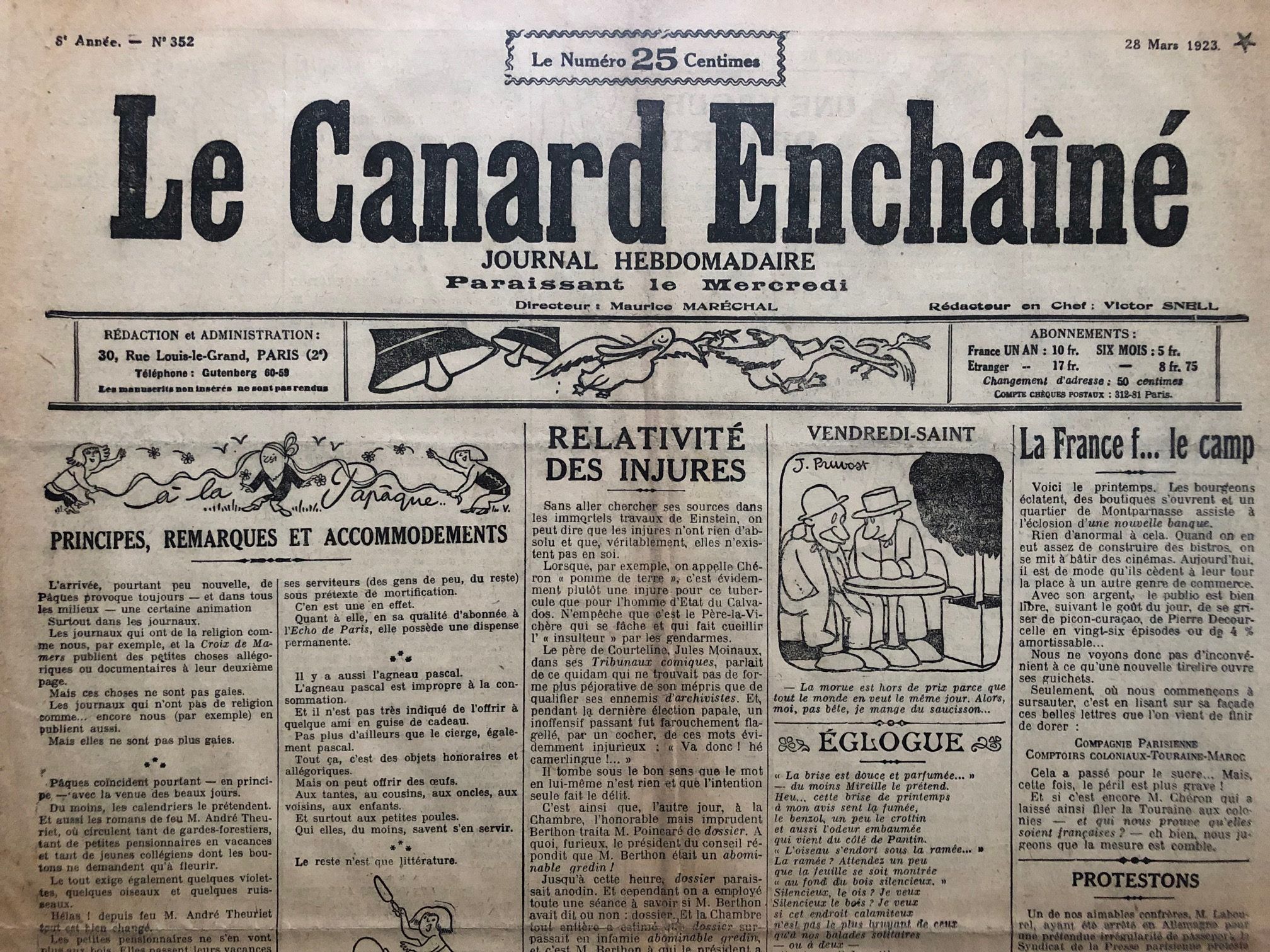 Couac ! | Acheter un Canard | Vente d'Anciens Journaux du Canard Enchaîné. Des Journaux Satiriques de Collection, Historiques & Authentiques de 1916 à 2004 ! | 352