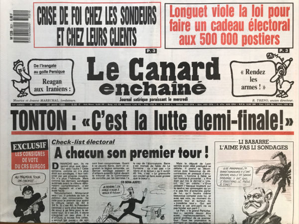 N° 3521 du Canard Enchaîné -  20 Avril 1988