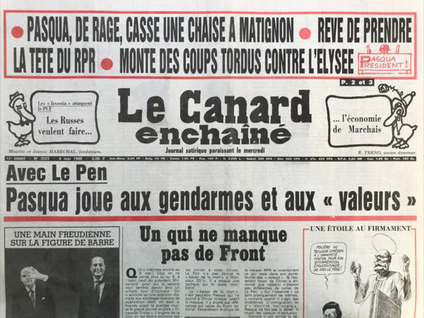 N° 3523 du Canard Enchaîné -  4 Mai 1988
