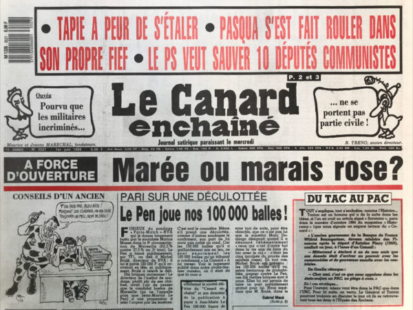 N° 3527 du Canard Enchaîné -  1 Juin 1988