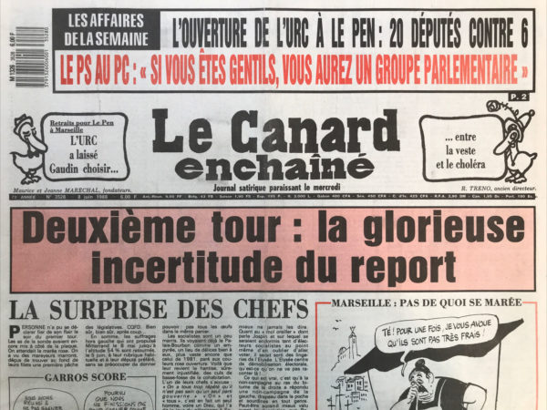 N° 3528 du Canard Enchaîné -  8 Juin 1988