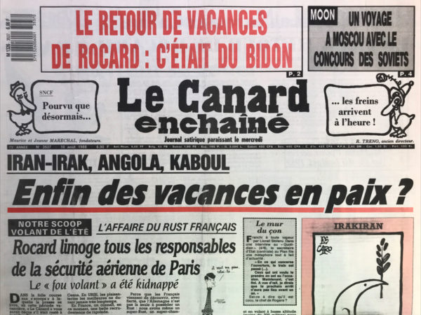 N° 3537 du Canard Enchaîné -  10 Août 1988
