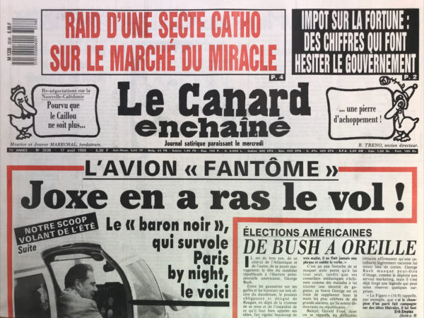 N° 3538 du Canard Enchaîné -  17 Août 1988