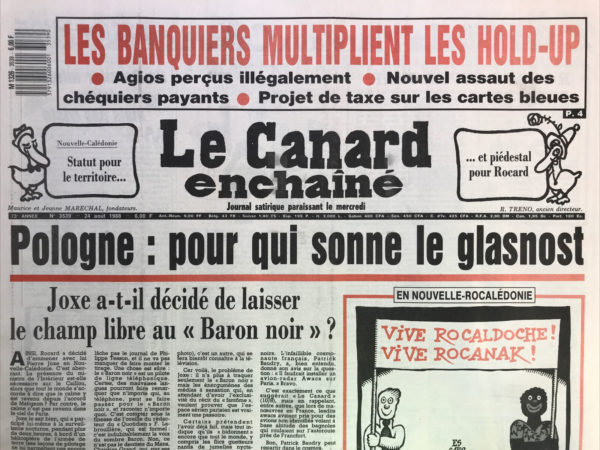 N° 3539 du Canard Enchaîné -  24 Août 1988