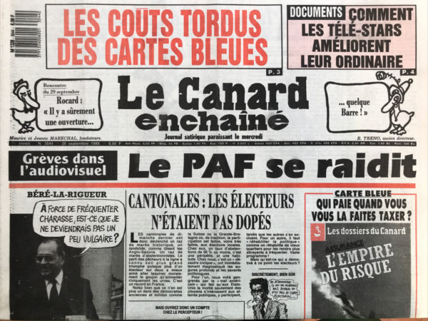 N° 3544 du Canard Enchaîné -  28 Septembre 1988