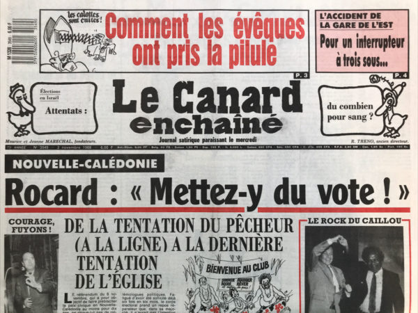 N° 3549 du Canard Enchaîné -  2 Novembre 1988