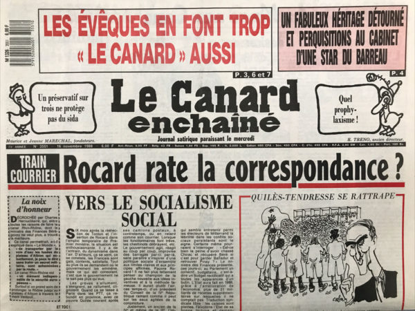 N° 3551 du Canard Enchaîné -  16 Novembre 1988