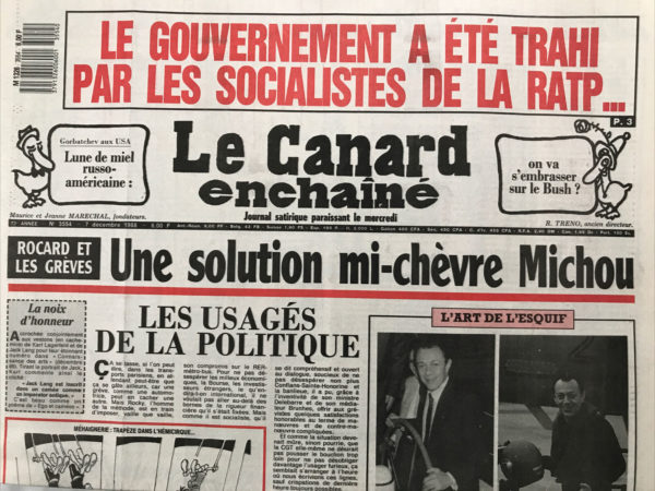 N° 3554 du Canard Enchaîné -  7 Décembre 1988