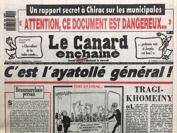 N° 3566 du Canard Enchaîné -  1 Mars 1989