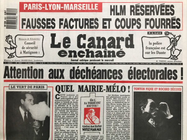 N° 3567 du Canard Enchaîné -  8 Mars 1989