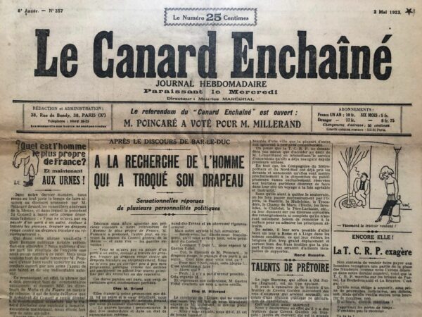 N° 357 du Canard Enchaîné -  2 Mai 1923