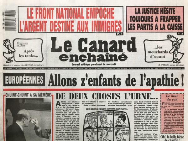 N° 3581 du Canard Enchaîné -  14 Juin 1989