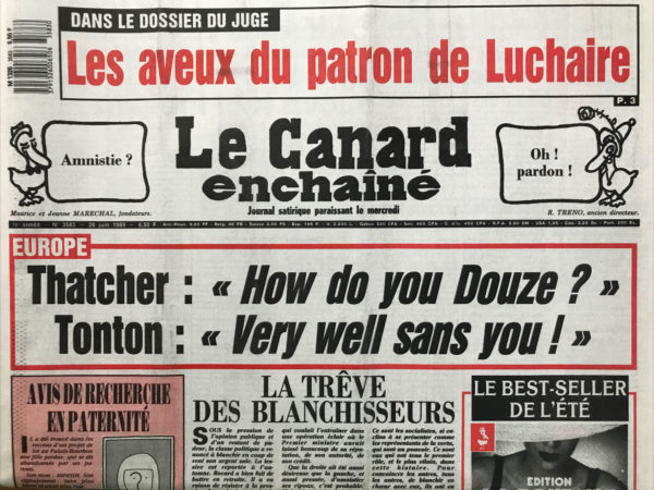 N° 3583 du Canard Enchaîné -  28 Juin 1989