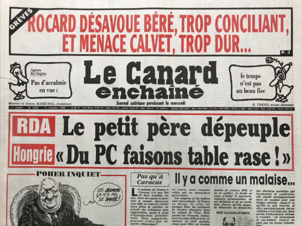 N° 3598 du Canard Enchaîné -  11 Octobre 1989