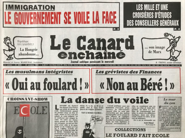 N° 3600 du Canard Enchaîné -  25 Octobre 1989