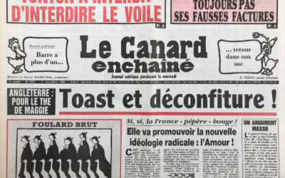 N° 3601 du Canard Enchaîné –  1 Novembre 1989