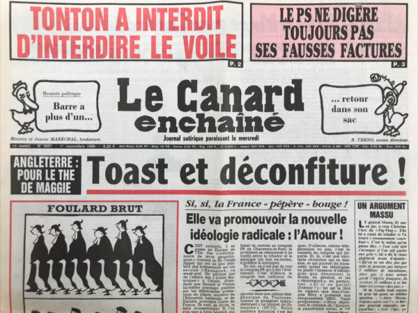 N° 3601 du Canard Enchaîné -  1 Novembre 1989