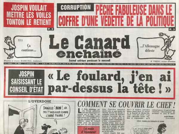 N° 3602 du Canard Enchaîné -  8 Novembre 1989