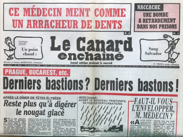 N° 3604 du Canard Enchaîné -  22 Novembre 1989