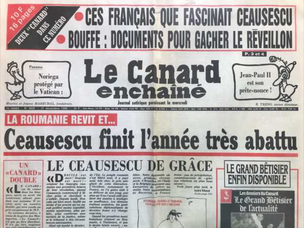N° 3609 du Canard Enchaîné -  27 Décembre 1989
