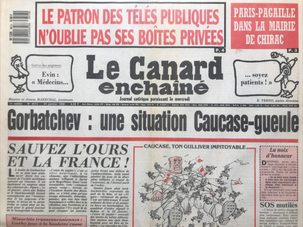 N° 3613 du Canard Enchaîné -  24 Janvier 1990
