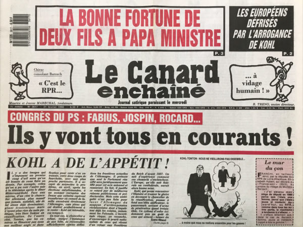 N° 3617 du Canard Enchaîné -  21 Février 1990