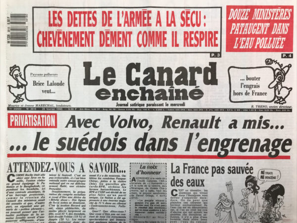 N° 3618 du Canard Enchaîné -  28 Février 1990
