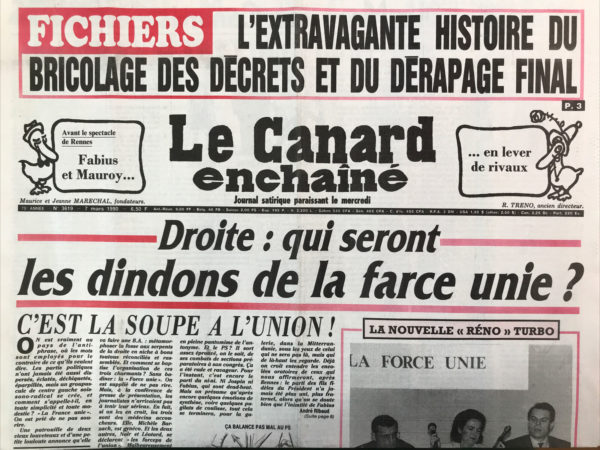 N° 3619 du Canard Enchaîné -  7 Mars 1990