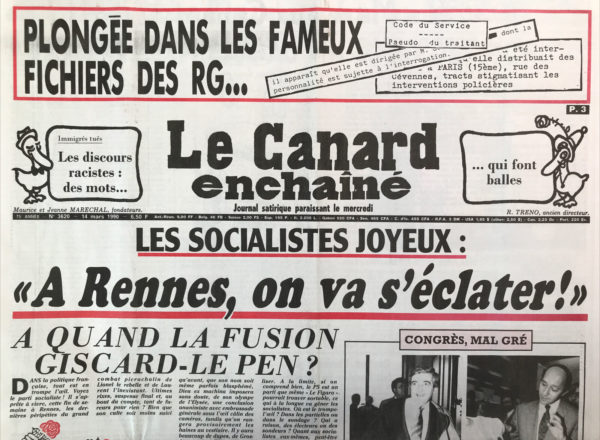 N° 3620 du Canard Enchaîné -  14 Mars 1990