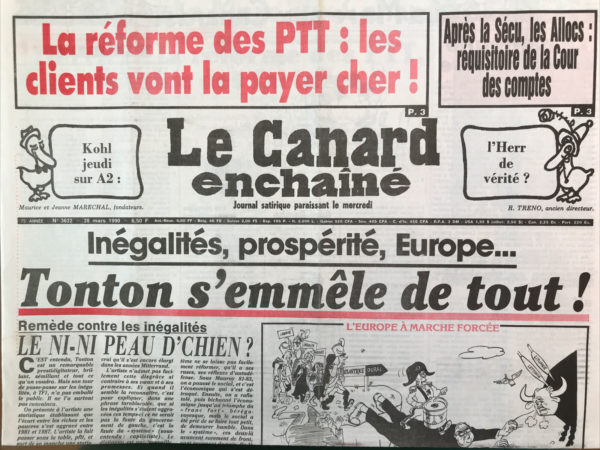 N° 3622 du Canard Enchaîné -  28 Mars 1990