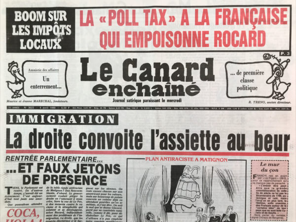 N° 3623 du Canard Enchaîné -  4 Avril 1990