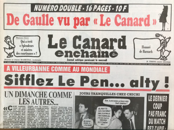 N° 3633 du Canard Enchaîné -  13 Juin 1990