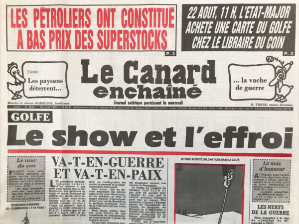 N° 3644 du Canard Enchaîné -  29 Août 1990