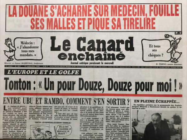 N° 3647 du Canard Enchaîné -  19 Septembre 1990