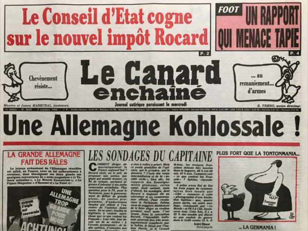 N° 3649 du Canard Enchaîné -  3 Octobre 1990