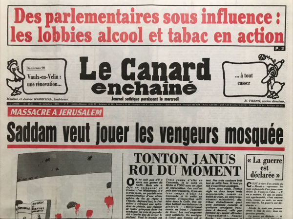 N° 3650 du Canard Enchaîné -  10 Octobre 1990