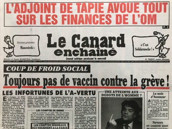 N° 3657 du Canard Enchaîné -  28 Novembre 1990