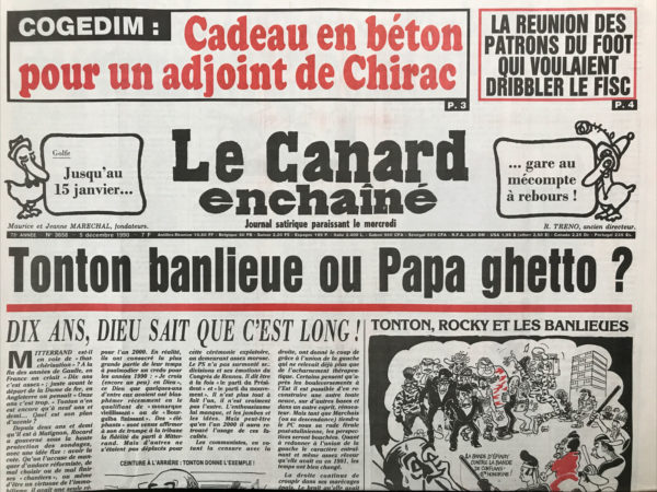 N° 3658 du Canard Enchaîné -  5 Décembre 1990