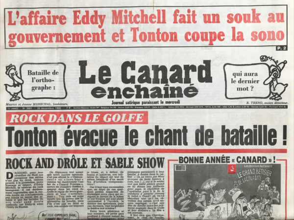 N° 3661 du Canard Enchaîné -  26 Décembre 1990