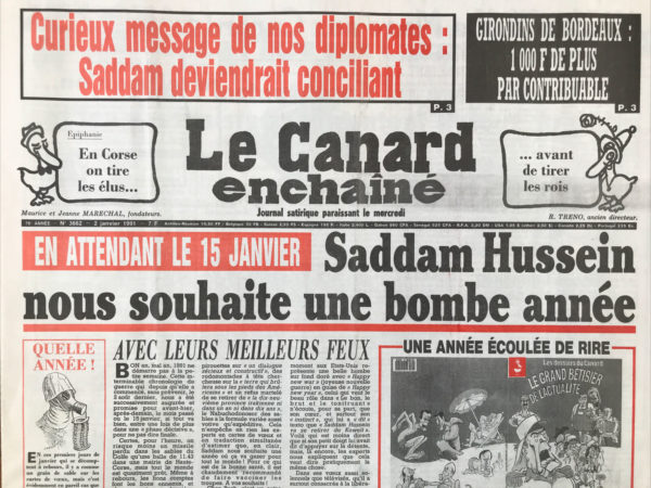 N° 3662 du Canard Enchaîné -  2 Janvier 1991