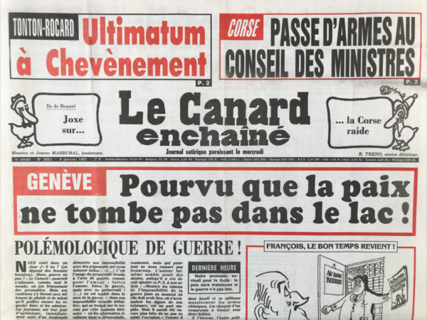 N° 3663 du Canard Enchaîné -  9 Janvier 1991