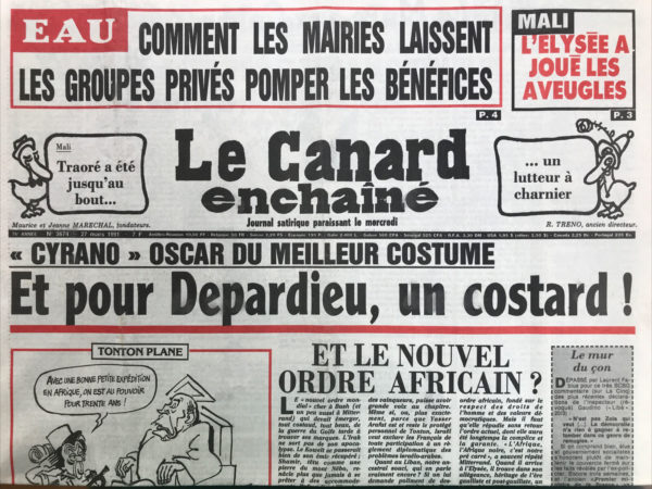 N° 3674 du Canard Enchaîné -  27 Mars 1991